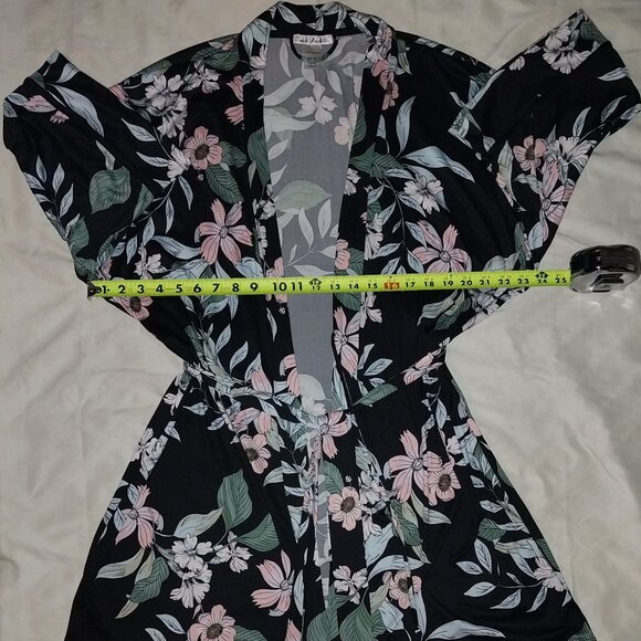 Linea Donatella Floral Print Women's Wap Cami Robe Size XL - Picture 2 of 4